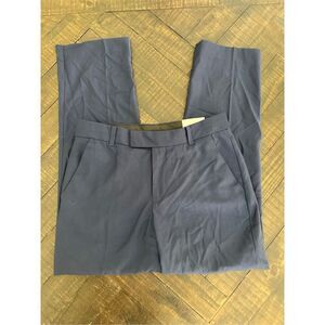 Calvin Klein Navy Blue Boys Flat Front Slim Fit Dress Pants Size 14 Husky